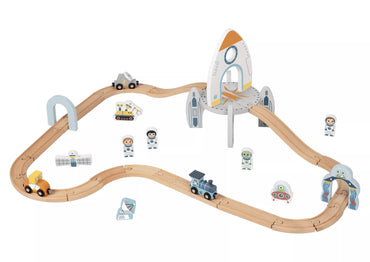 TOOKY TOY medinis kosminių traukinių rinkinys