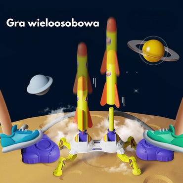 Woopie dviguba putų raketų paleidimo stotis su šviečiančiomis raketomis