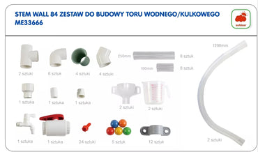 MASTERKIDZ STEM Board Pipe System 84 Elementu rutulinis vandens takelis