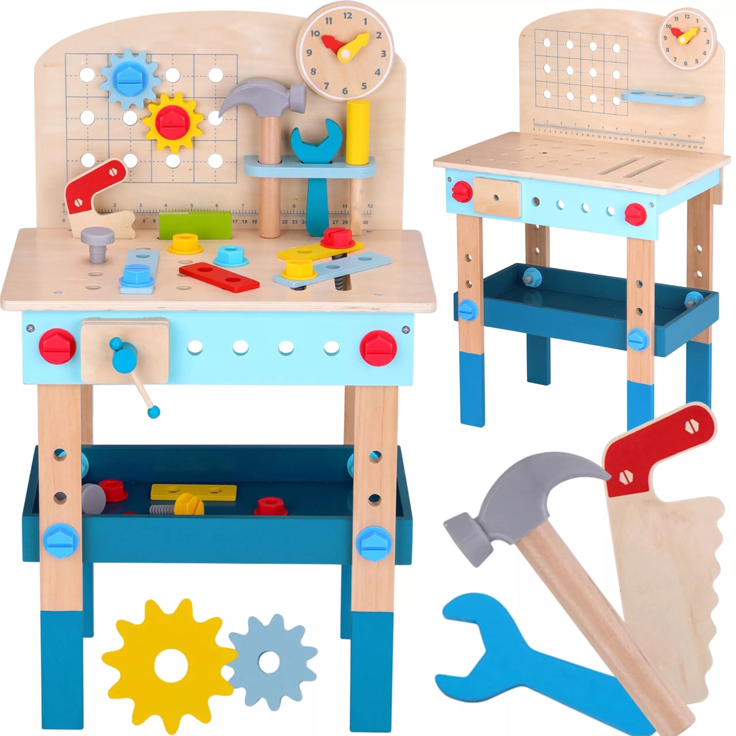 TOOKY TOY Medinių dirbtuvių rinkinys XL Small Tinker Table Accessories 46 vnt.