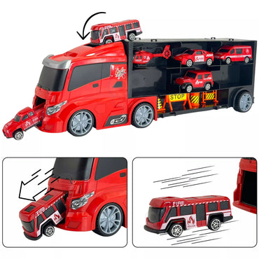 WOOPIE sunkvežimio transporterio rinkinys 3in1 raudonas 11 vnt.