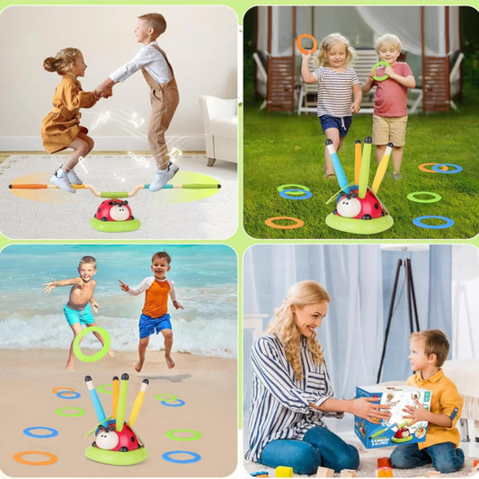 WOOPIE 3 viename arkadinis žaidimas Raketų paleidimo priemonė Šokdynė Mėtyk į taikinį Boružėlė