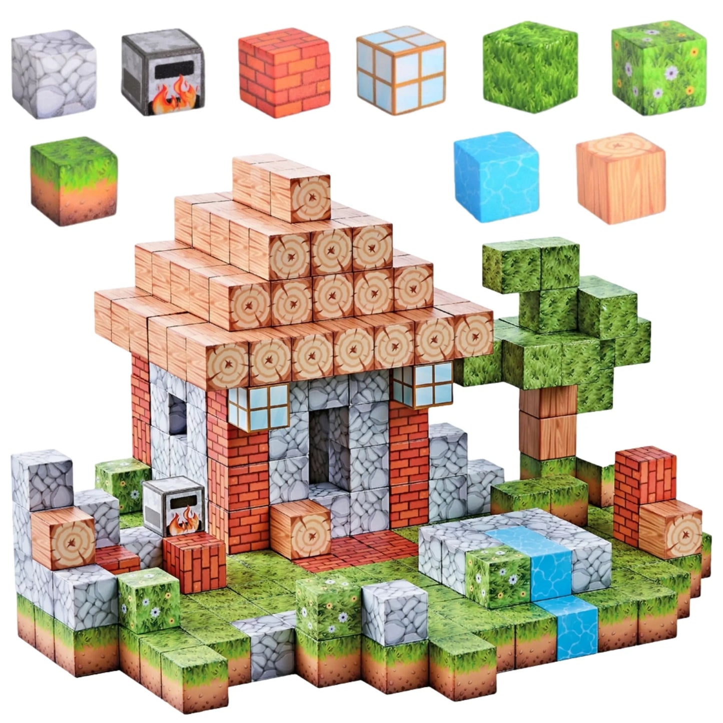 WOOPIE Magnetiniai statybiniai blokai Blokų pasaulis 108 vnt.