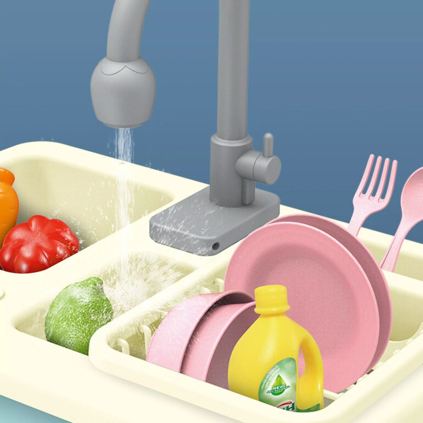 Kriauklė 2in1 virtuvės vandens maišytuvas Mėlynas