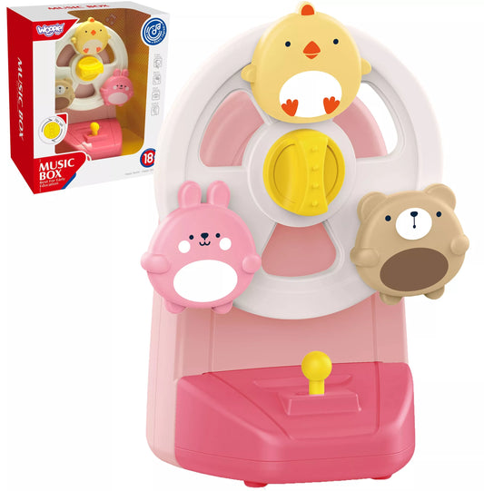 WOOPIE BABY muzikinė dėžutė su karuseliniais gyvūnais, lavinamasis žaislas