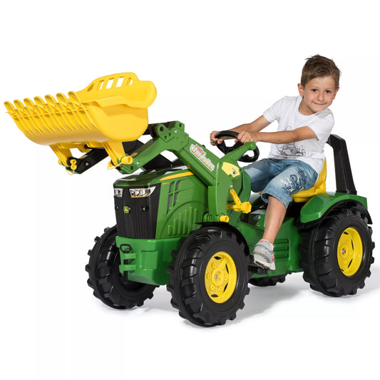RollyX-Trac Premium John Deere Pedalinis traktoriaus kaušas tylūs ratai 3–10 metų iki 50 kg