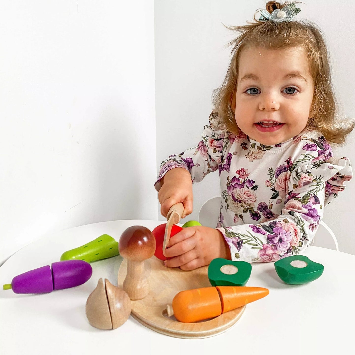 Medinis daržovių pjaustymo rinkinys