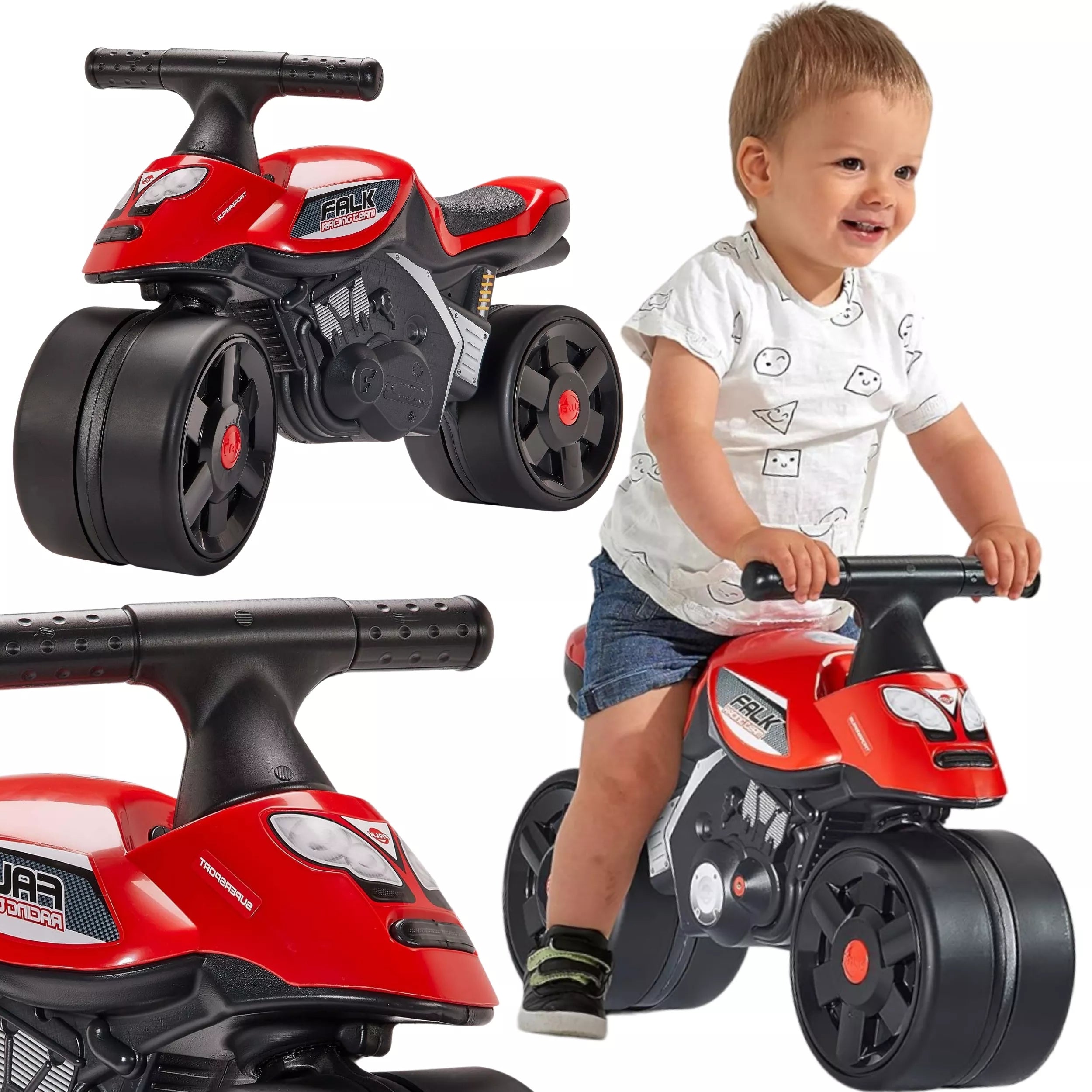 FALK Racing dviratis su raudonais plačiais ratais 1+