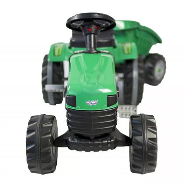 WOOPIE Farmer GoTrac MAXI pedalinis traktorius su tyliais ratukais + priekaba