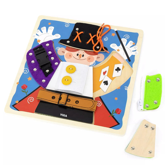 Medinės manipuliacinės lentos sagtys magija