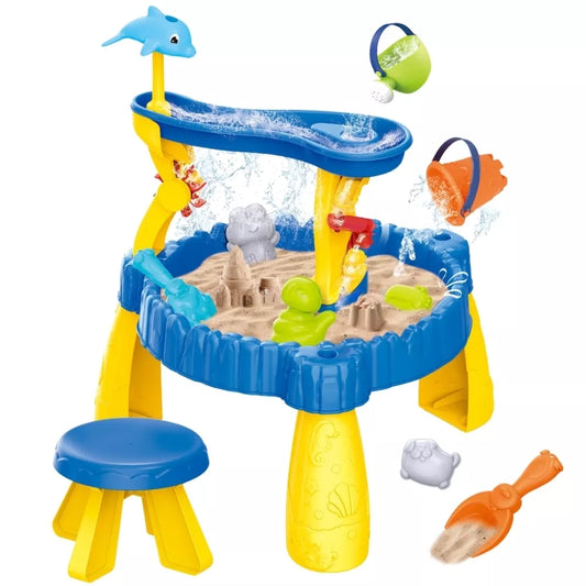 WOOPIE XL vandens staliukas su kėde 2in1 delfinų smėlio dėžė 12 vnt.
