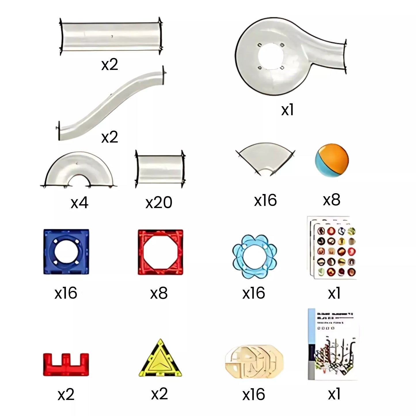 WOOPIE magnetiniai statybiniai blokai 3D mokomasis rinkinys Kulodrom rutulinis takelis 113 vnt.