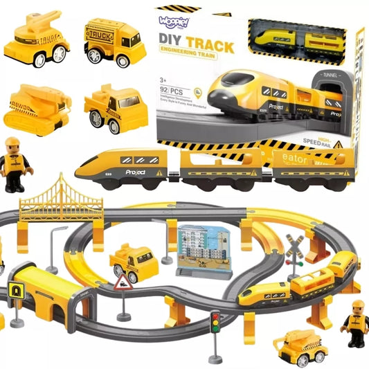 WOOPIE elektrinių geležinkelių lokomotyvų statybos komandos rinkinys 92vnt