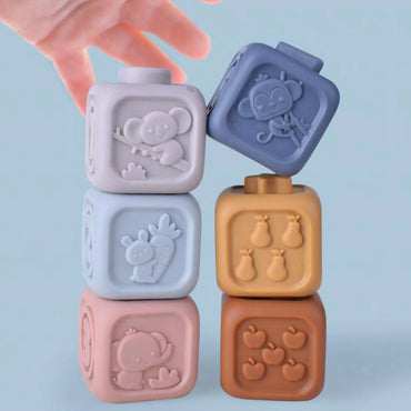 WOOPIE BABY lavinamasis piramidės rinkinys sensorinių blokų 2in1 skaičių krumpliaračiai