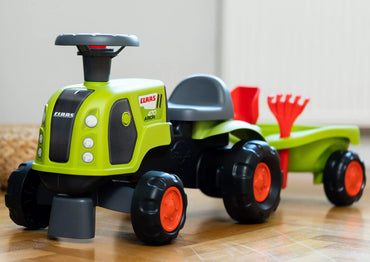 FALK Ride-on Claas 470 Arion Green su priekaba + smėlio rinkinys