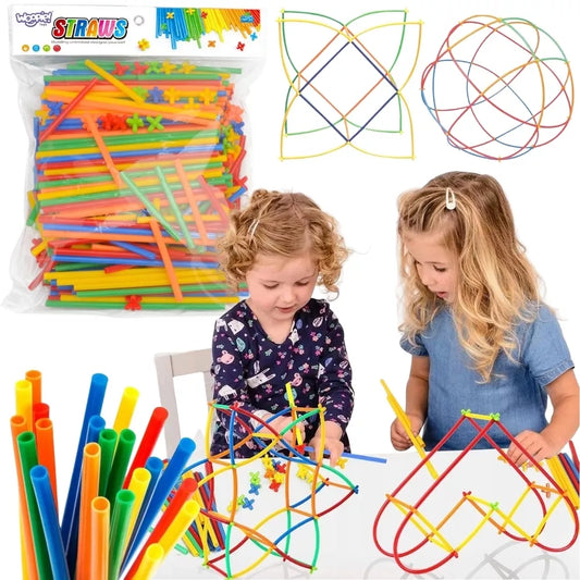 WOOPIE statybinių kaladėlių šiaudeliai, spalvingi, 500 vnt.