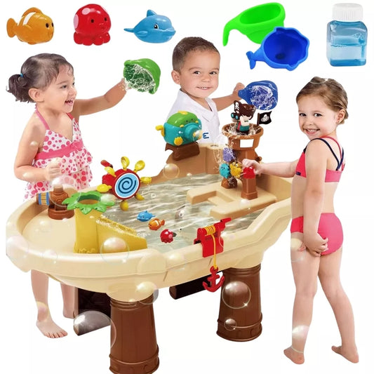 WOOPIE 2 viename vandens stalas, piratų laivo smėlio dėžė, XL su burbulų aparatu