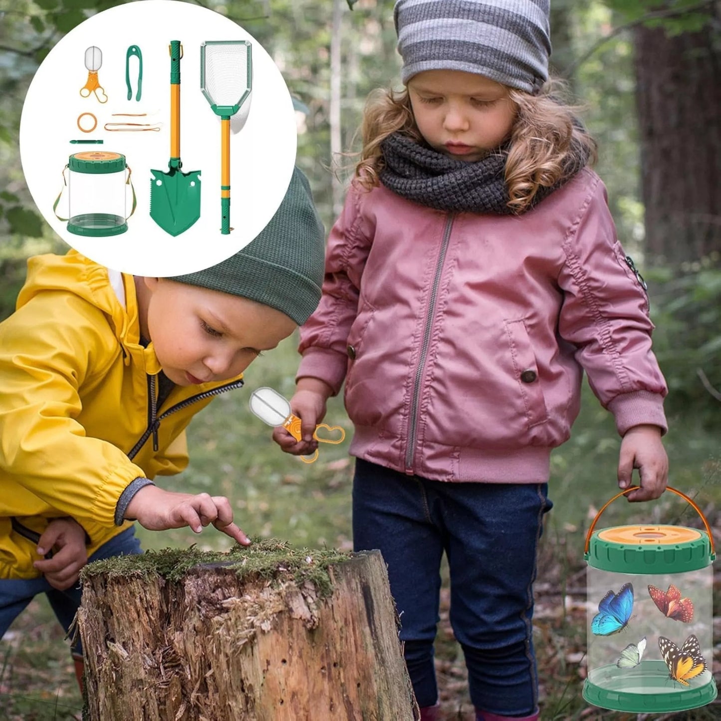 WOOPIE Discovery Small Nature Explorer rinkinys Vabzdžių tinklelio drugelių žuvų konteineris