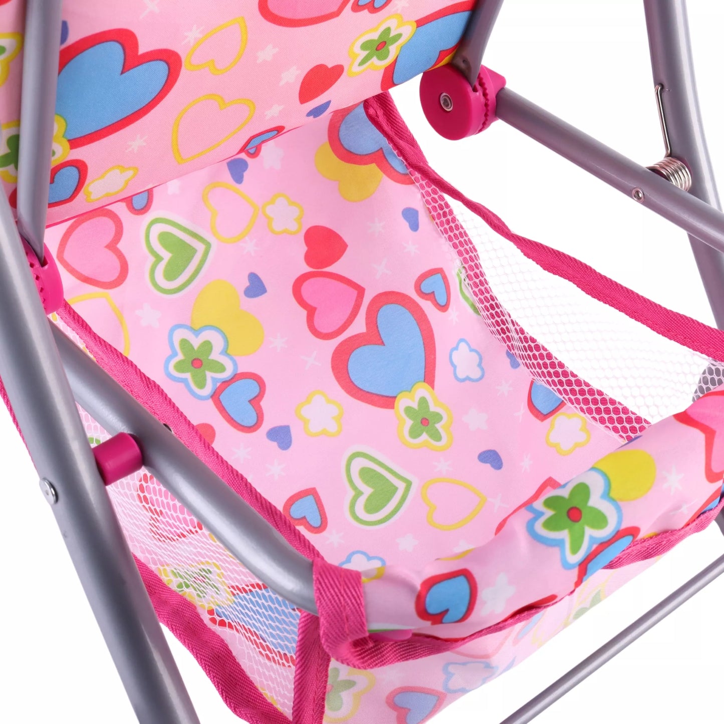 WOOPIE ROYAL lėlių vežimėlis su spalvingomis širdelėmis