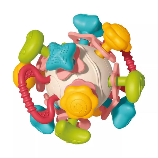 WOOPIE BABY minkštas barškutis 4in1 kramtukas sensorinis žaislas kūdikiams nuo 0 mėn.