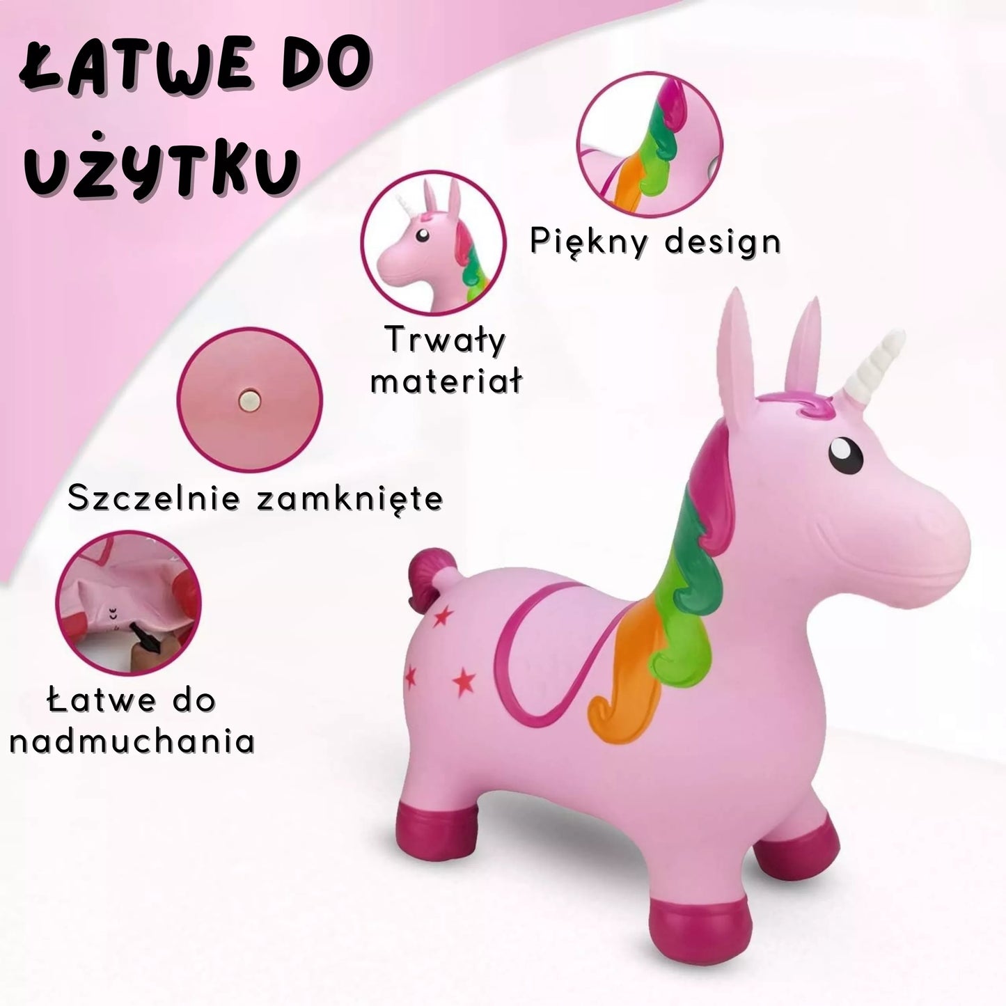 WOOPIE Rožinis Vienaragio šokliukas