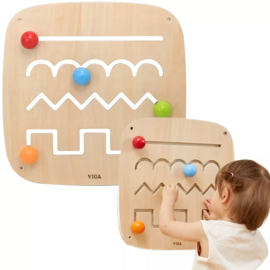 VIGA Medinė Sensorinė Manipuliacinė Lenta – Labirintas