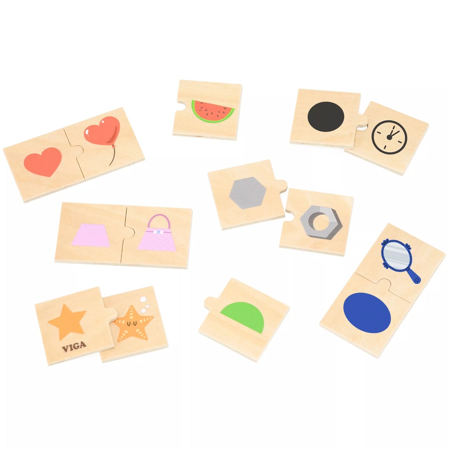 VIGA figūrų ir objektų jungimo dėlionių rinkinys