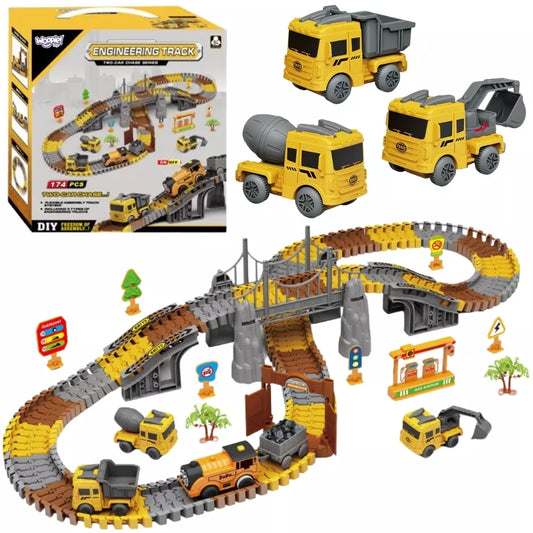 WOOPIE XXL automobilių bėgių elektrinė statybvietė 174 vnt.