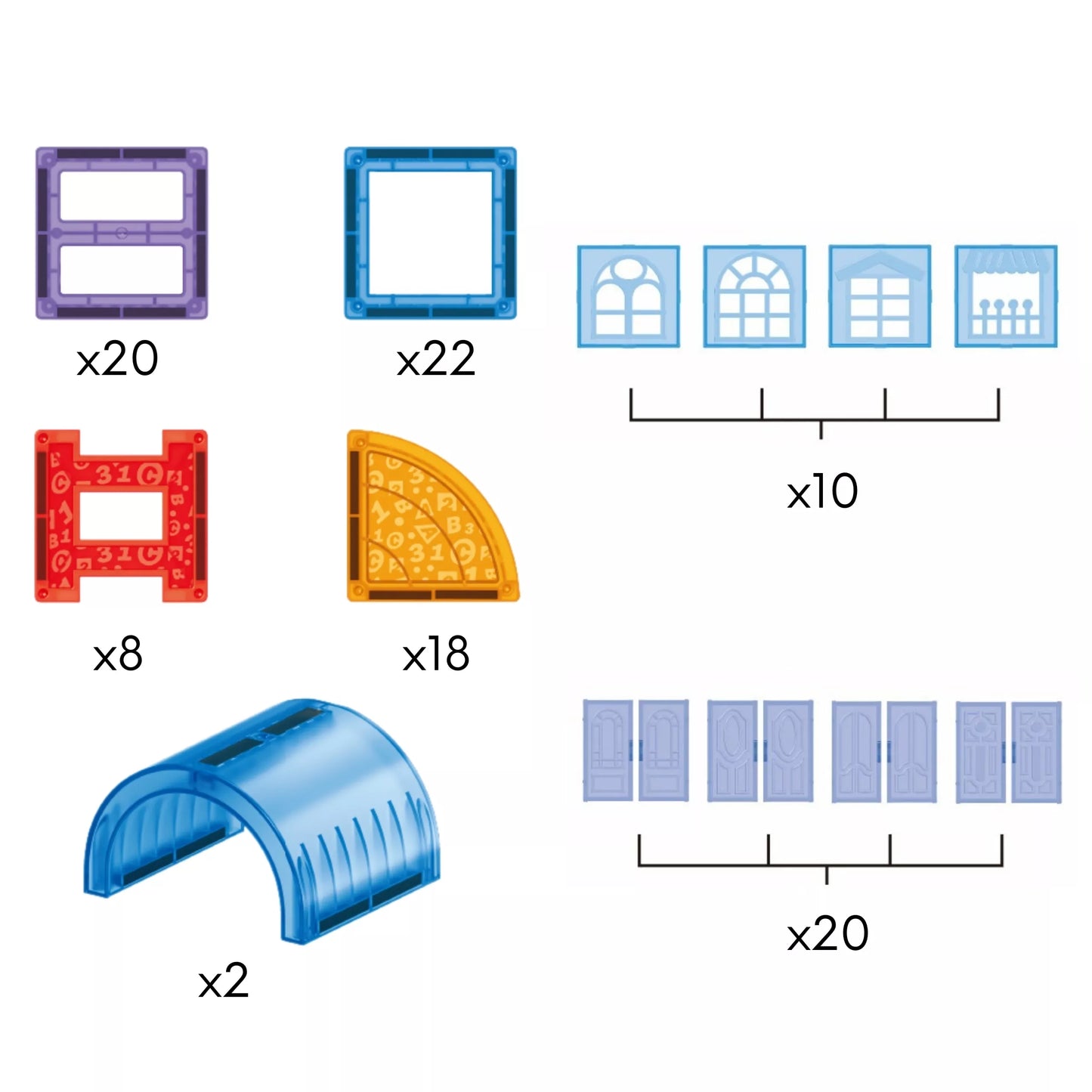 WOOPIE magnetiniai konstruktoriai 3D edukacinis rinkinys pilis 100 vnt.