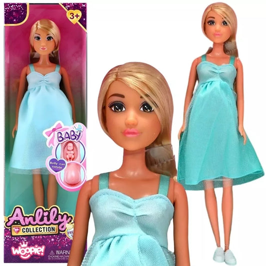 WOOPIE ROYAL Lily Lėlė su Pilvo Nėščia Kūdikių Mėlyna Suknelė