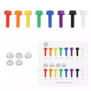 MASTERKIDZ Spalvingi varžtai, 5 formos, STEM kūrybinei lentai, 512 detalių, mišrios spalvos