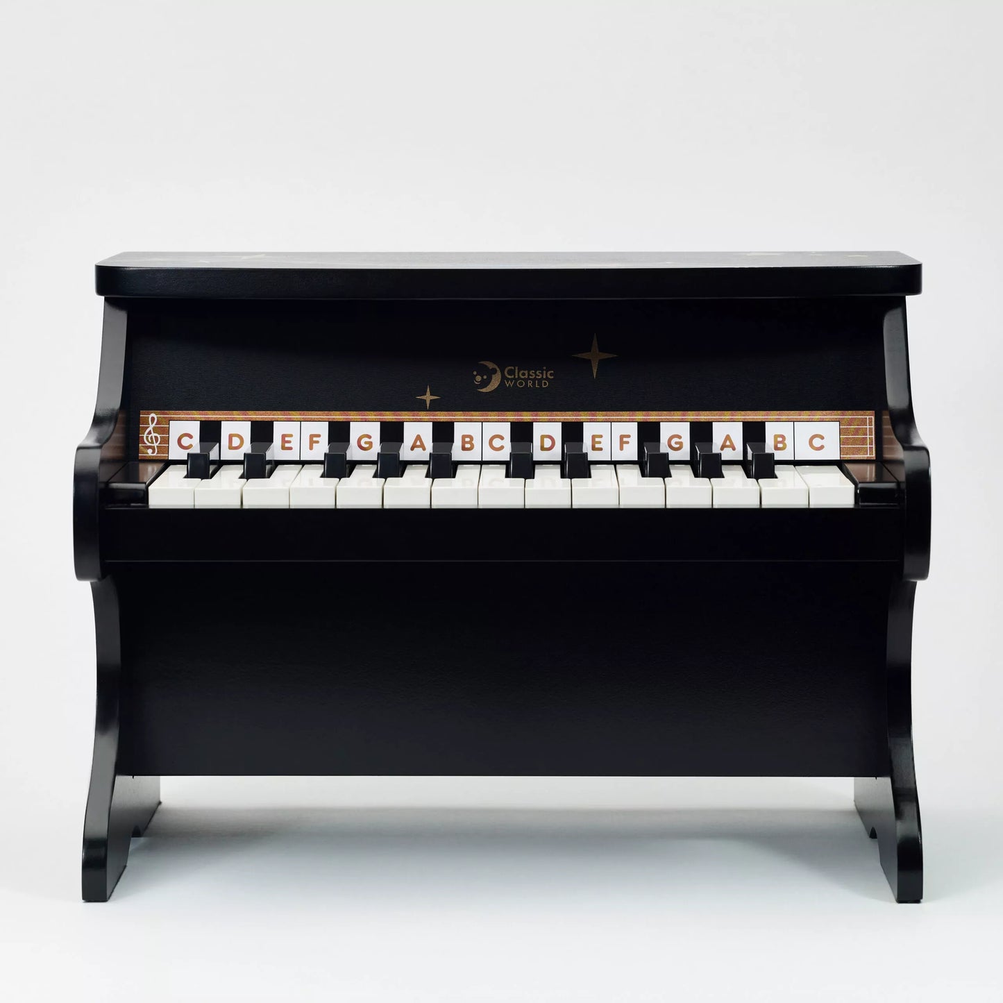 Classic World juodas medinis pianinas