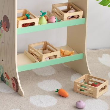 CLASSIC WORLD medinių daržovių rinkinys krepšelyje, 6 vnt.