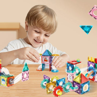 WOOPIE magnetiniai statybiniai blokai 3D mokomasis rinkinys Kulodrom rutulinis takelis 126el.el.