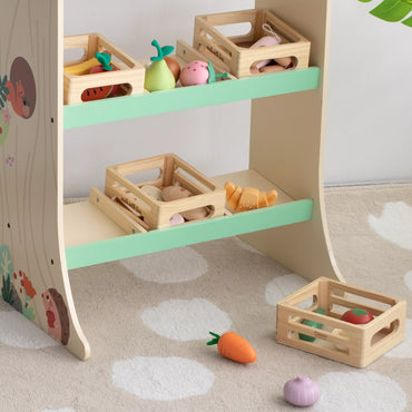 CLASSIC WORLD medinių vaisių rinkinys krepšelyje, 6 vnt.