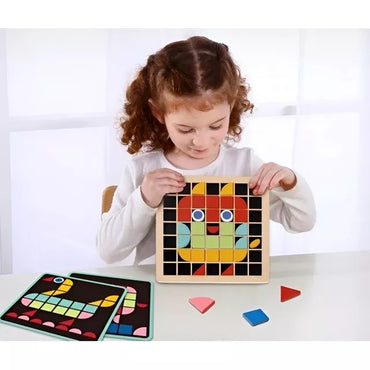 TOOKY TOY medinis mozaikinis Montessori dėlionė