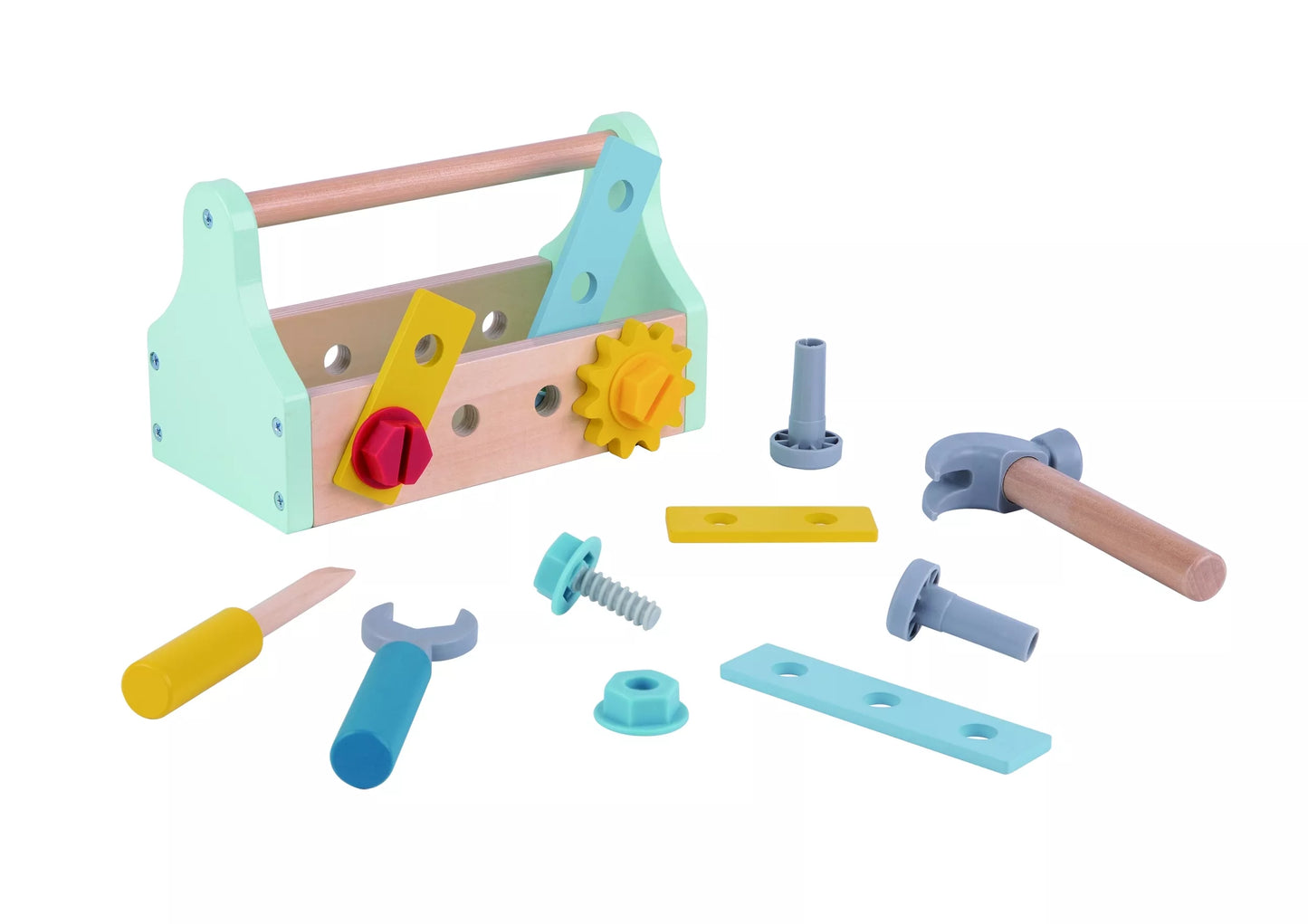 TOOKY TOY medinių įrankių dėžių rinkinys, 18 vnt.