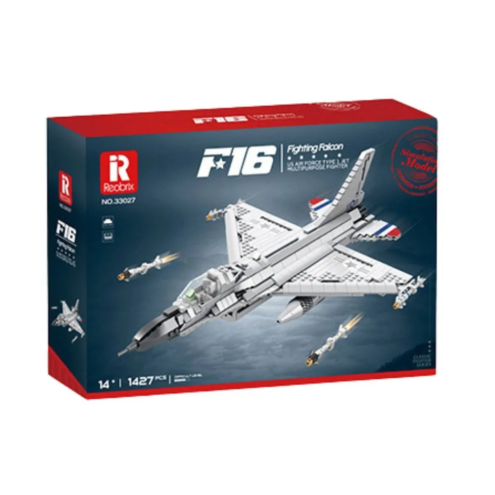 F‑16 Fighting Falcon konstruktorius – 1427 detalių kovinio lėktuvo modelis