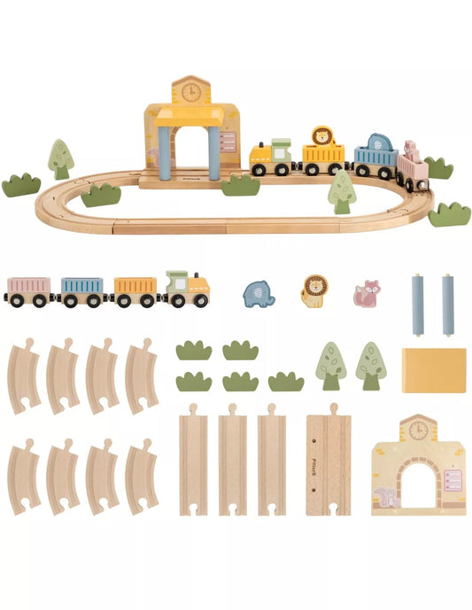 Viga PolarB medinis traukinių rinkinys – 30 detalių