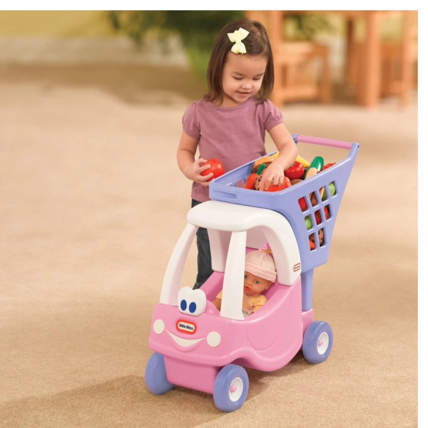 Little Tikes „Cozy Coupe“ rožinis pirkinių vežimėlis