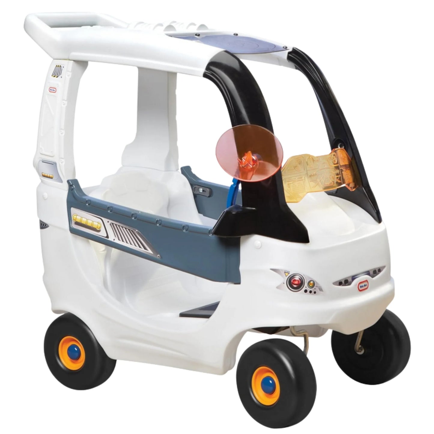 Little Tikes Cozy Coupe „Space Edition“ – kosminis paspirtukas–mašinėlė su tėvų rankena