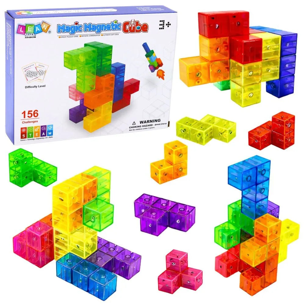 Magnetiniai blokeliai – „Magic Magnetic Cubes“, 9 detalės