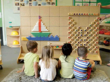 Masterkidz mobili manipuliacinė STEM lenta (laisvai stovinti, su ratukais) 166X125cm