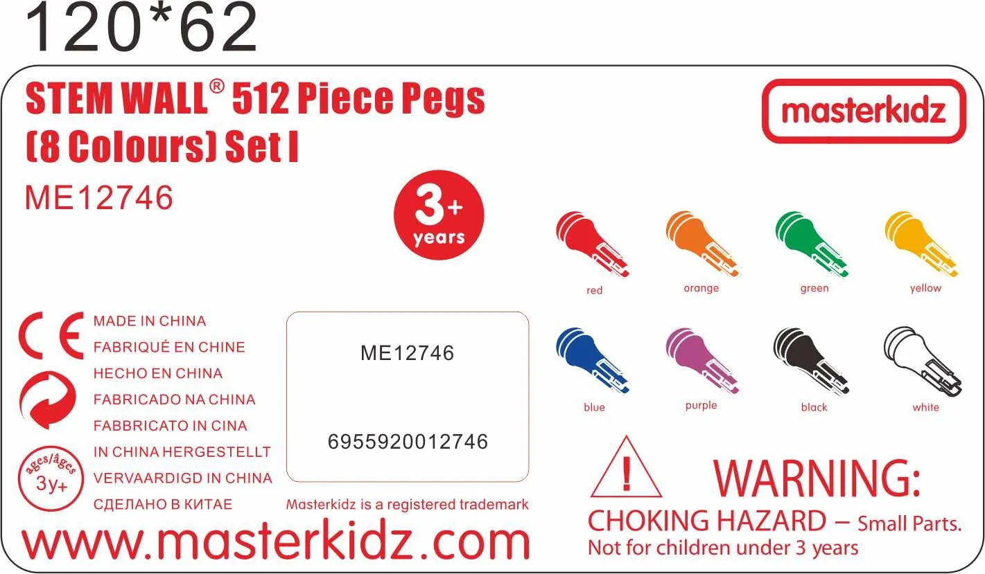 Masterkidz spalvotų košelių rinkinys STEM lentoms (512 vnt., 8 spalvos)