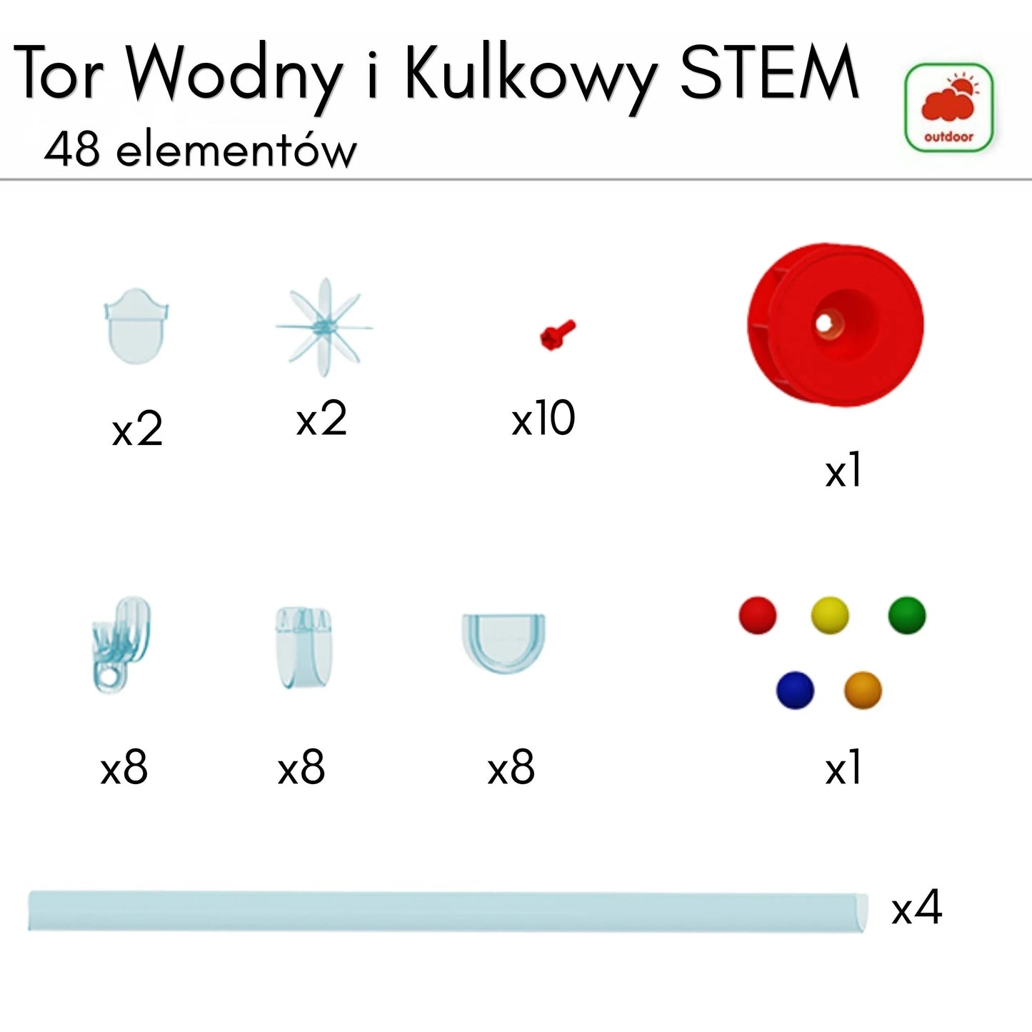 MASTERKIDZ vandens ir kamuoliukų trasos STEM rinkinys 48 dalių