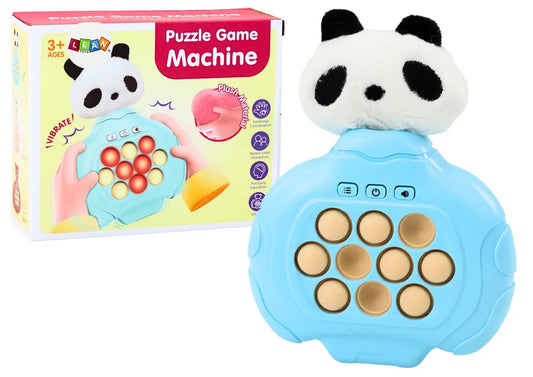 Mėlyna pliušinė panda Pop-It konsolė