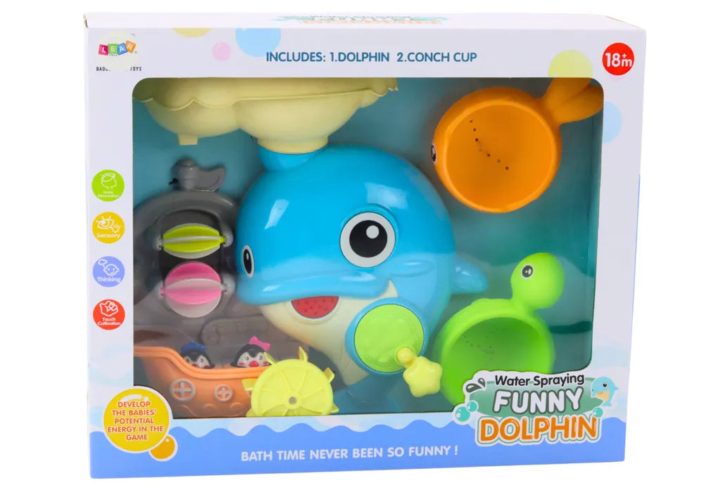 Mėlynas delfinas maudynių žaislų rinkinys