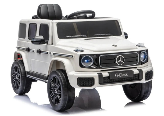 Mercedes G 4×4 24V 2580 baltas akumuliatorinis automobilis vaikams