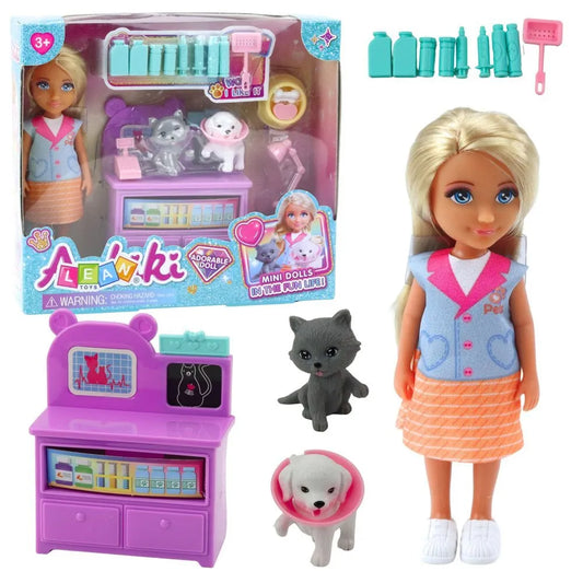 Mini veterinarė su gyvūnėlių rinkiniu