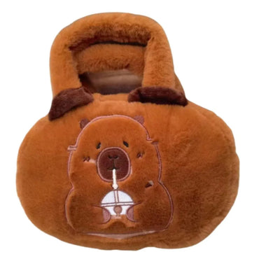 Pliušinė kapibaros rankinė su gėrimu 20 cm